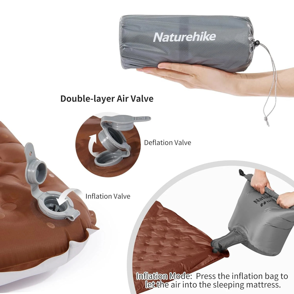 Naturehike Inflatable Sleeping Pad Ultralight High R Value Camping Mat