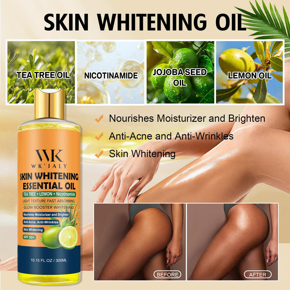 WK JALY Lightening Body Oil Brightens And Moisturizes Skin