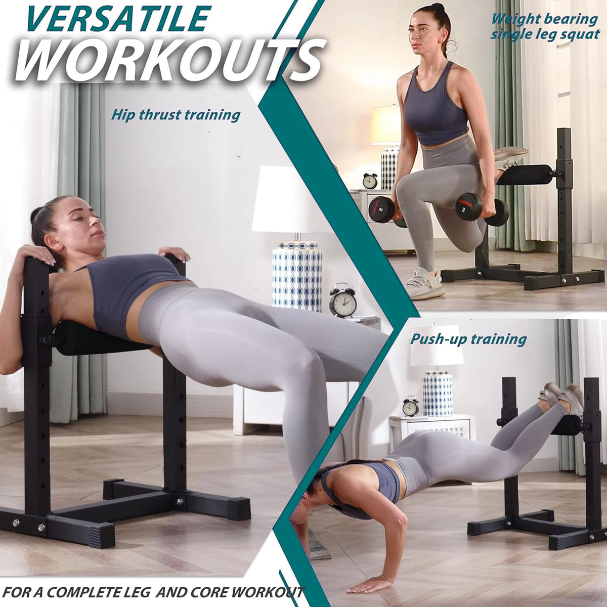 MARSAFIT Single Leg Squat Roller Stand for Home Gym Training