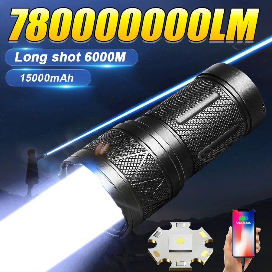 LED BARZ Rechargeable Tactical Flashlight With Power Bank