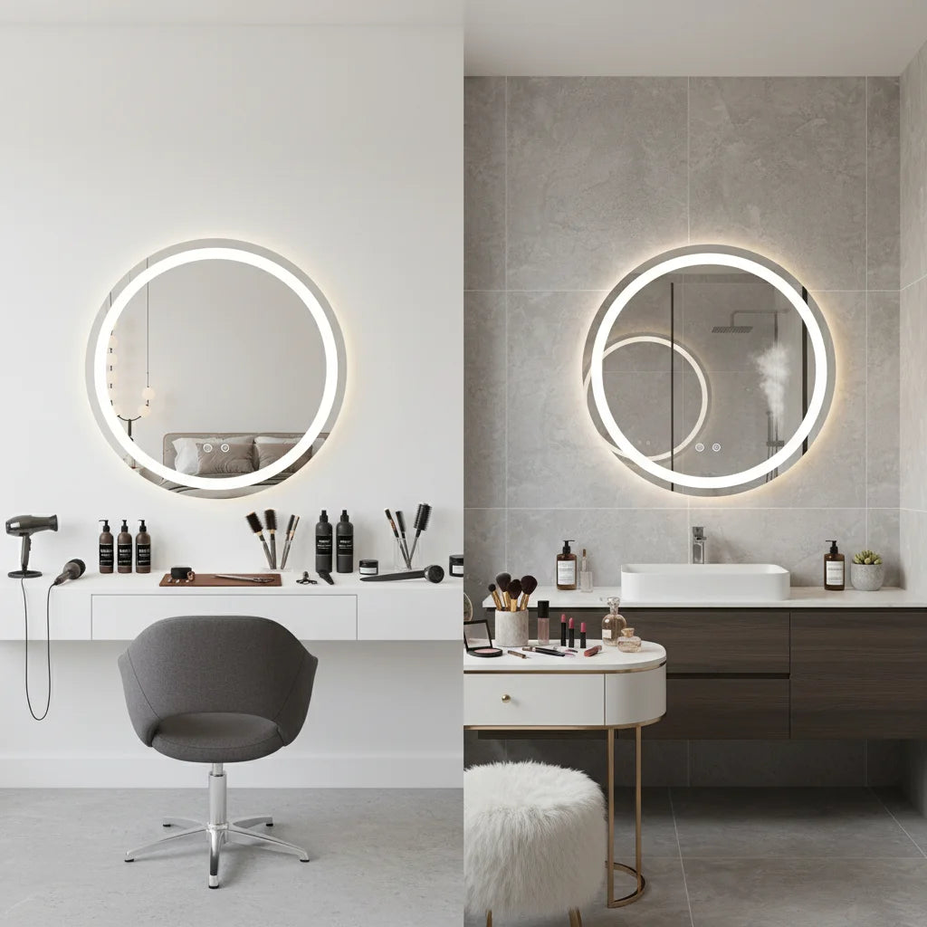 Anti Fog Led Bathroom Mirror With Dimmable Vanity Lighting
