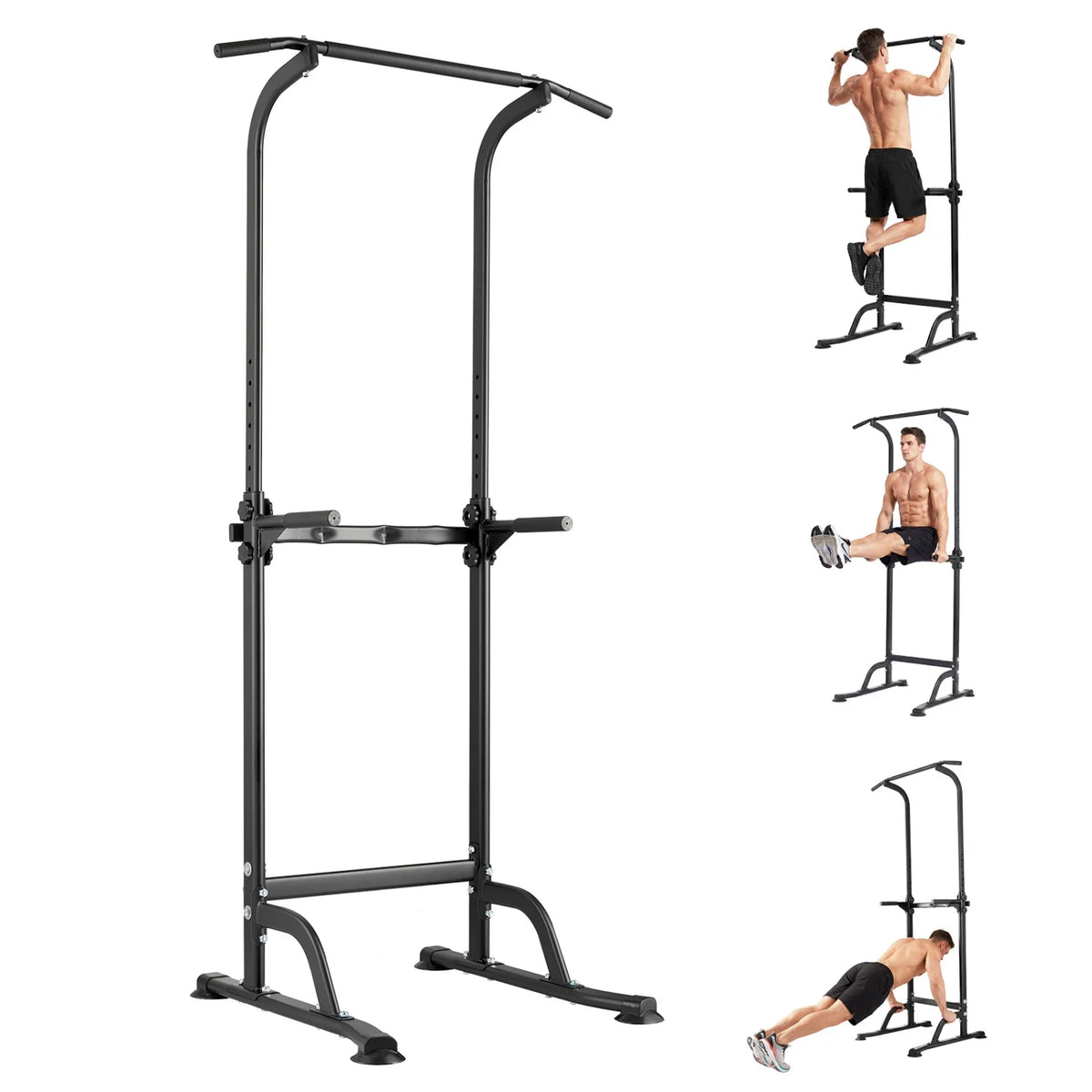 HiMiss Adjustable Power Tower With Dip Station For Home Workouts