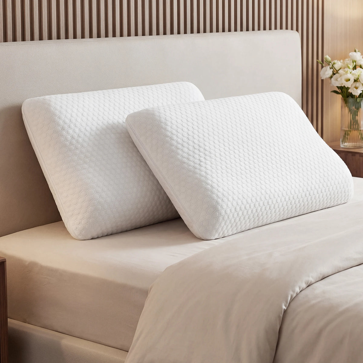 JHK Cooling Memory Foam Bed Pillows With Washable Covers