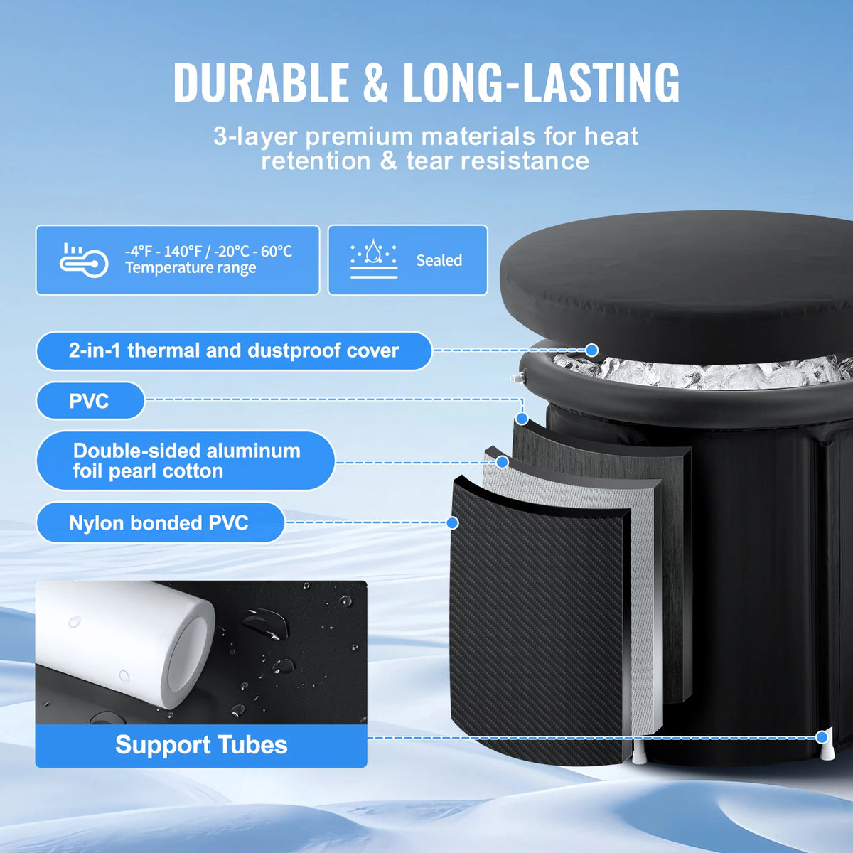 SucceBuy Portable Cold Water Therapy Plunge Tub For Athletes
