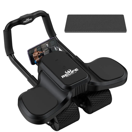 Automatic Rebound Four Wheel Ab Roller With Elbow Support