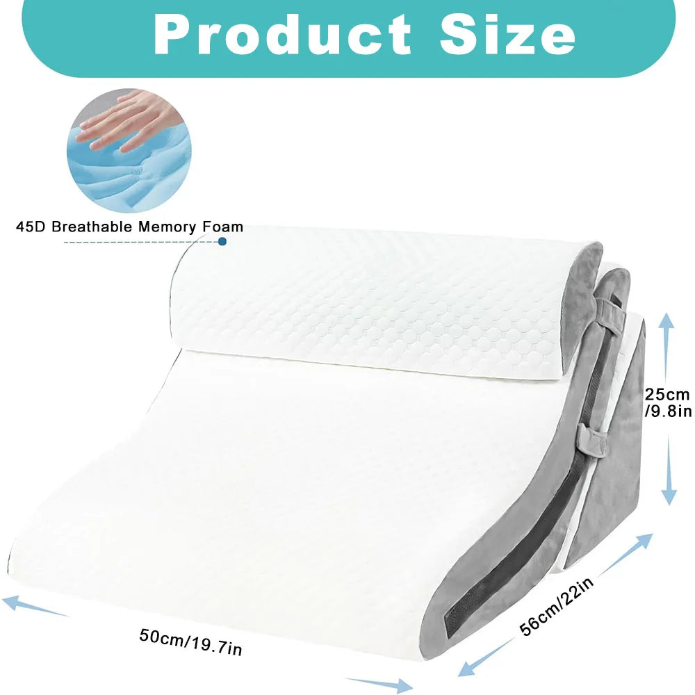 Adjustable Folding Wedge Pillow For Sleeping, Snoring And Back Pain
