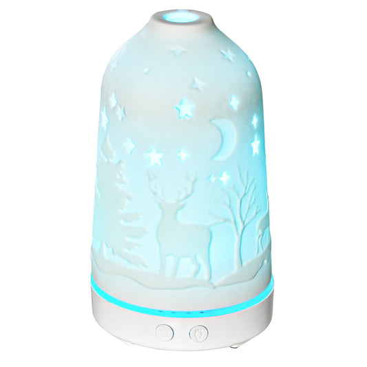 Ultrasonic Essential Oil Diffuser With Ceramic Lid And LED Lighting