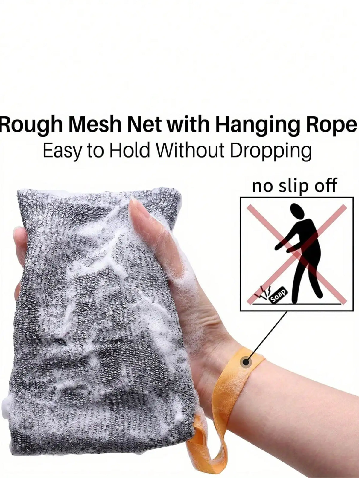 Mesh Exfoliating Soap Saver Bags With Hanging Cord For Shower