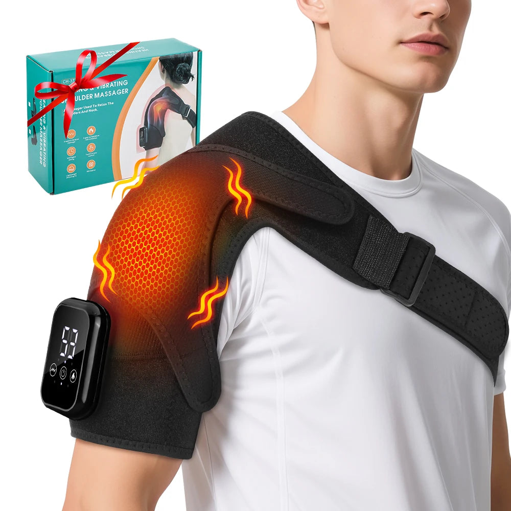 Pastsky Rechargeable Heated Shoulder Massager With Touchscreen