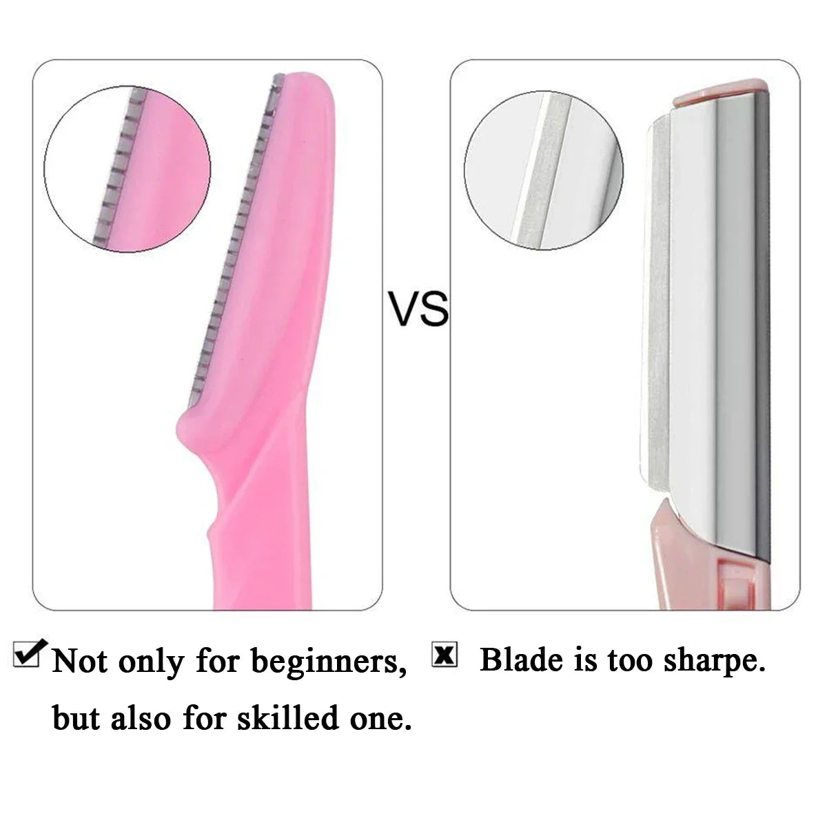 Precision Eyebrow Razors With Safety Covers For Facial Dermaplaning