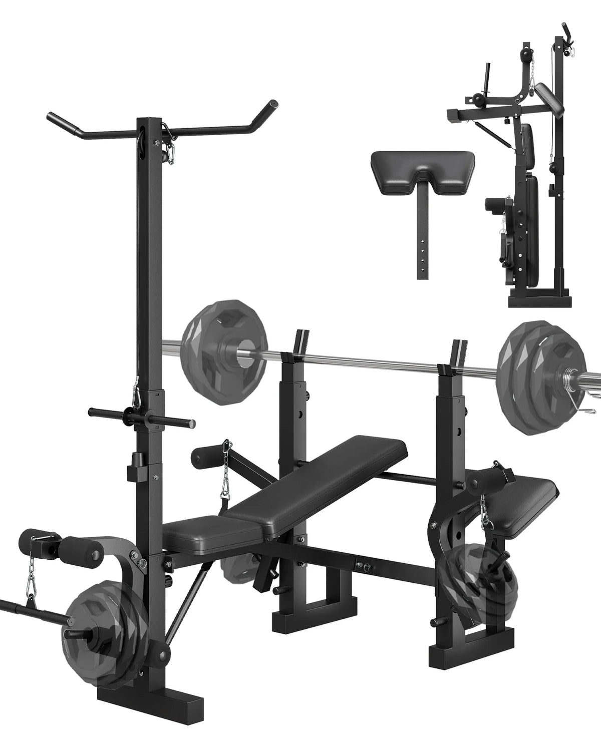 HiMISS Adjustable Foldable Weight Bench With Leg Developer Panel