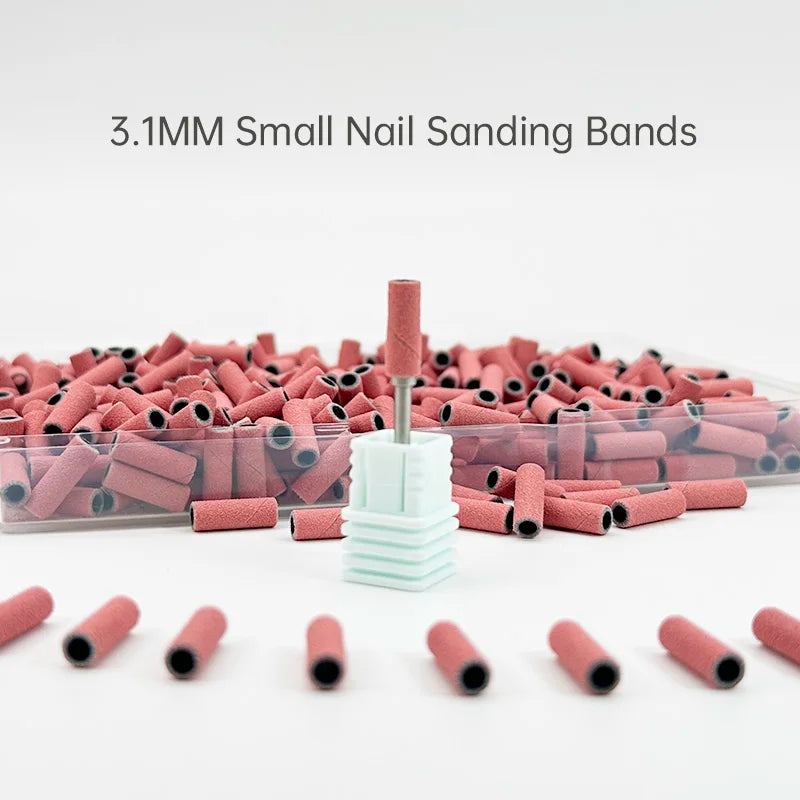 Stainless Steel Nail Drill Sanding Bands With Mandrel For Salon