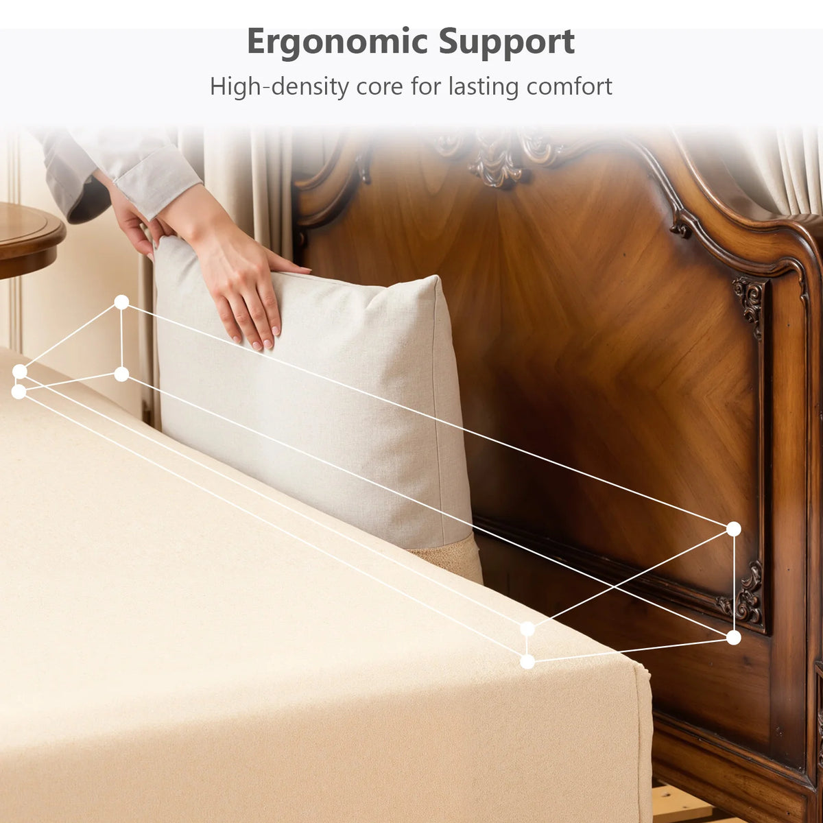 MCQ Ergonomic Memory Foam Bed Wedge Pillow With Cover