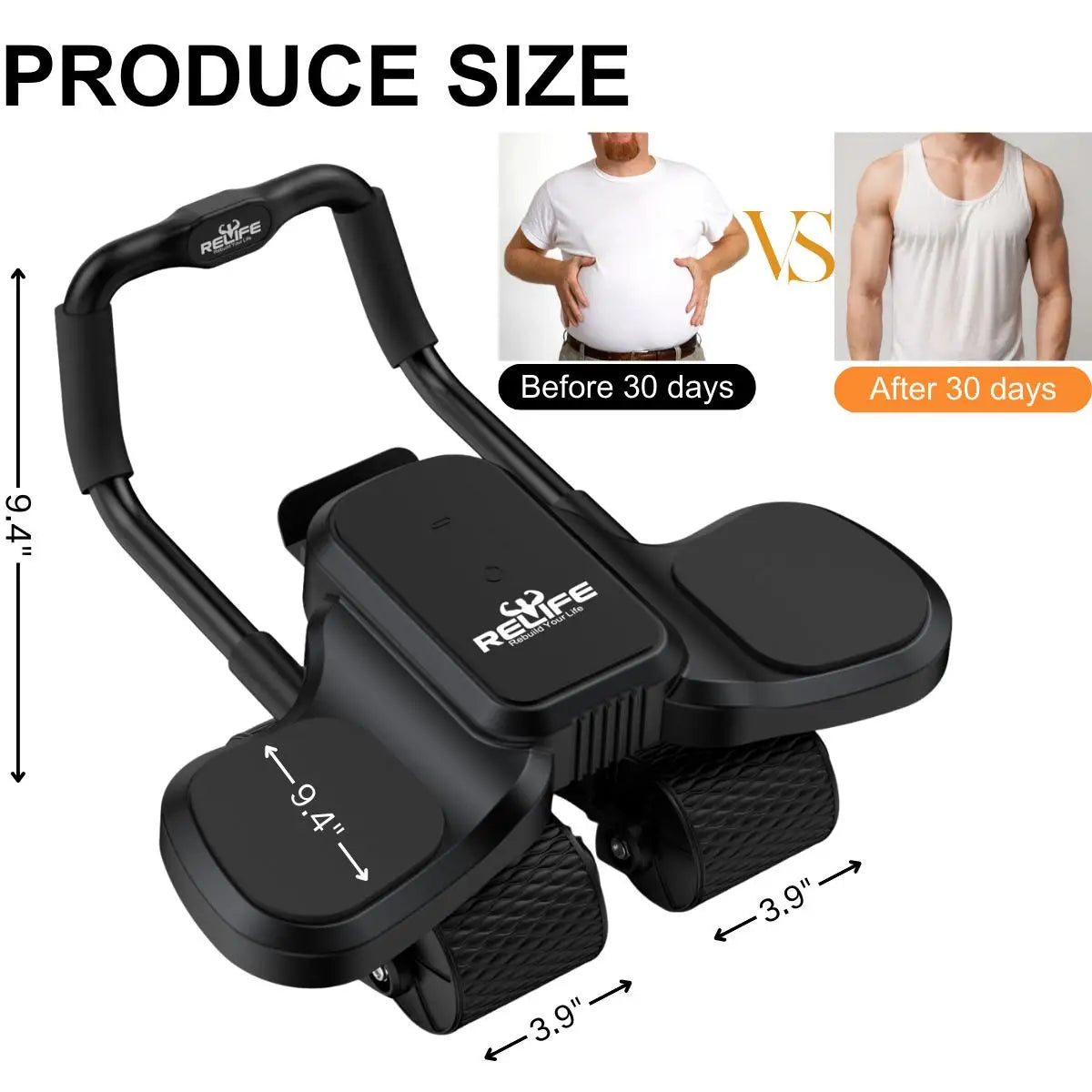 Automatic Rebound Four Wheel Ab Roller With Elbow Support
