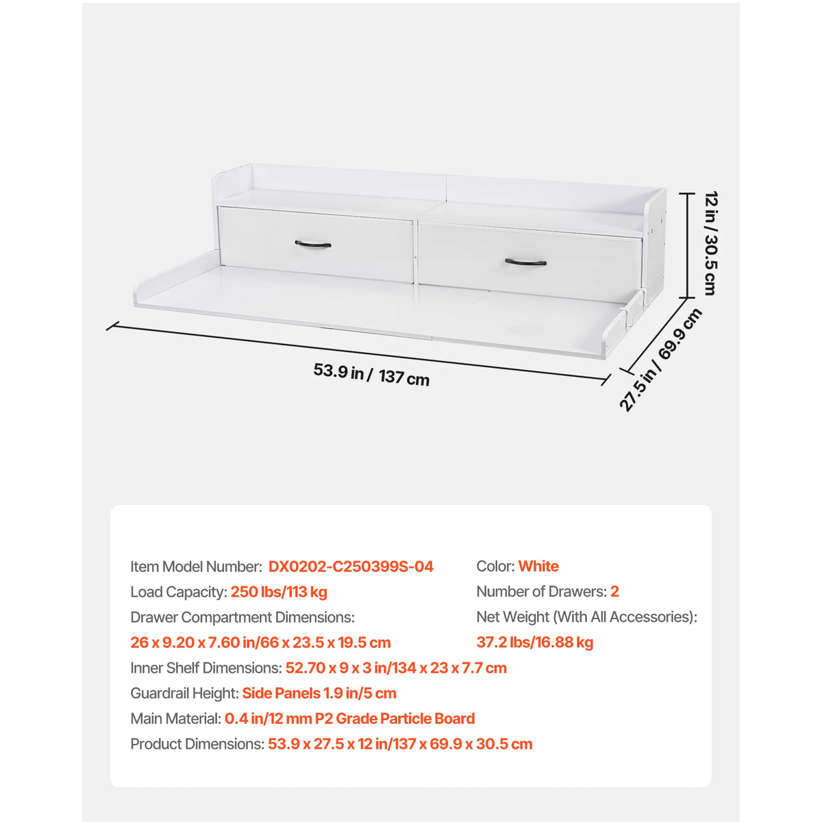 SucceBuy Washer Dryer Countertop With Storage Shelf Unit