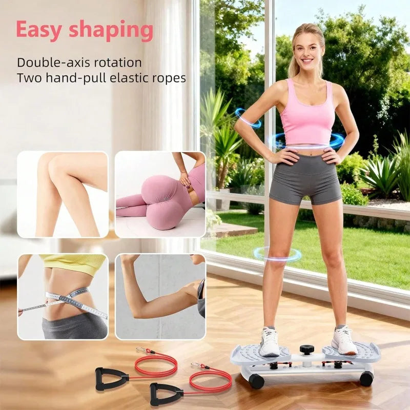 Homhut Adjustable Resistance Twist Stepper With Resistance Bands