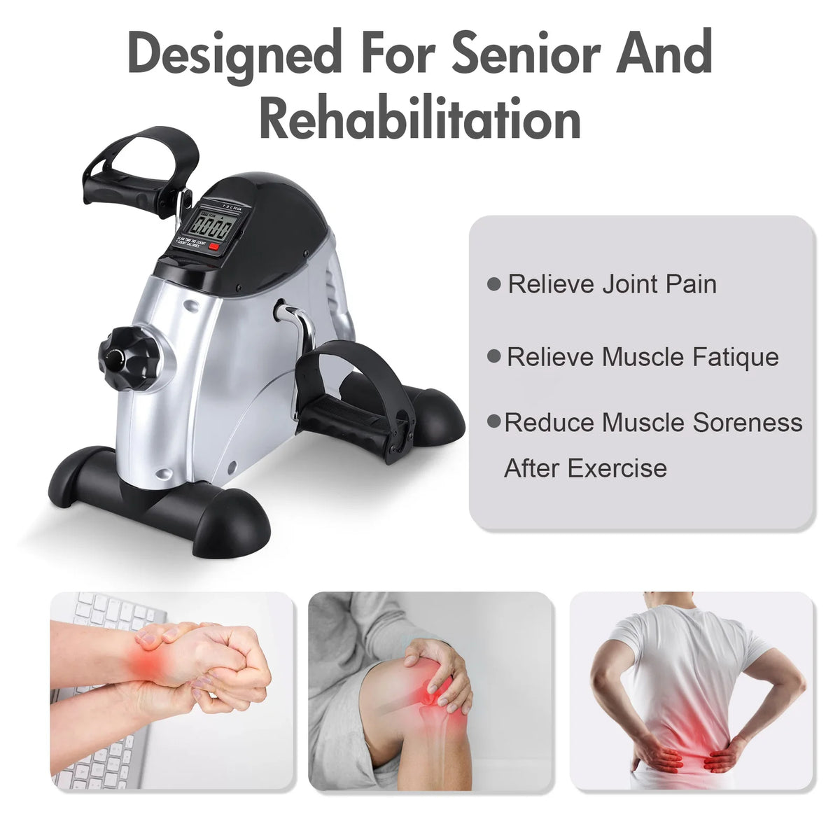 Indoor Mini Pedal Stepper Exercise Bike With Digital Display