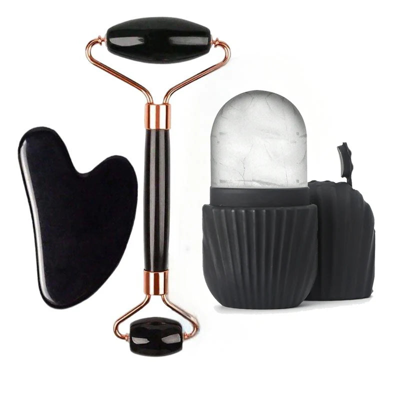 Portable Plastic Ice Face Roller And Gua Sha Facial Tools