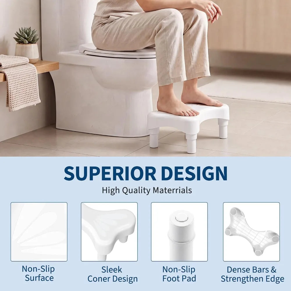 Ergonomic Bathroom Toilet Foot Stool For Better Posture Support