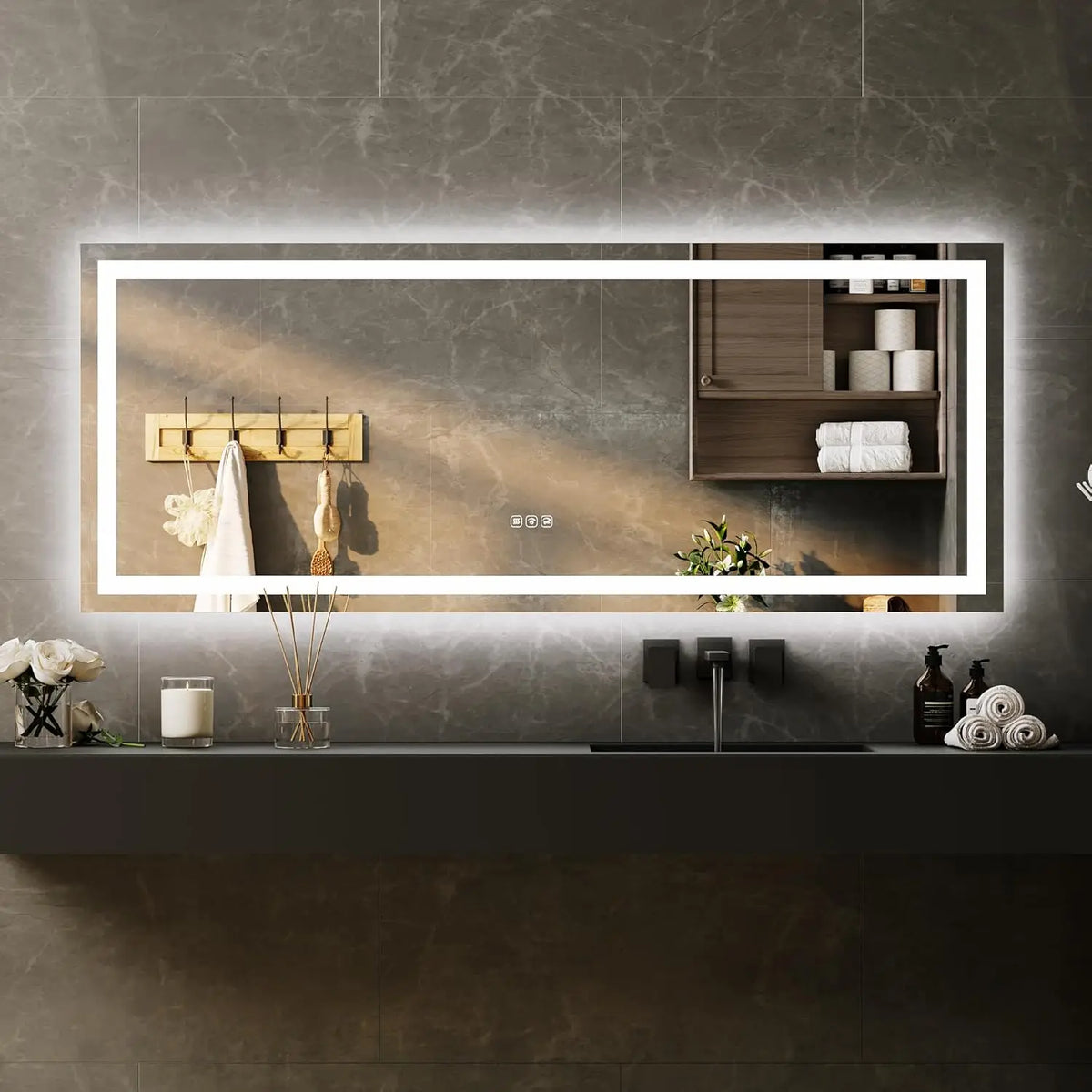Twister Ck Led Bathroom Mirror Anti Fog Wall Mount Frameless