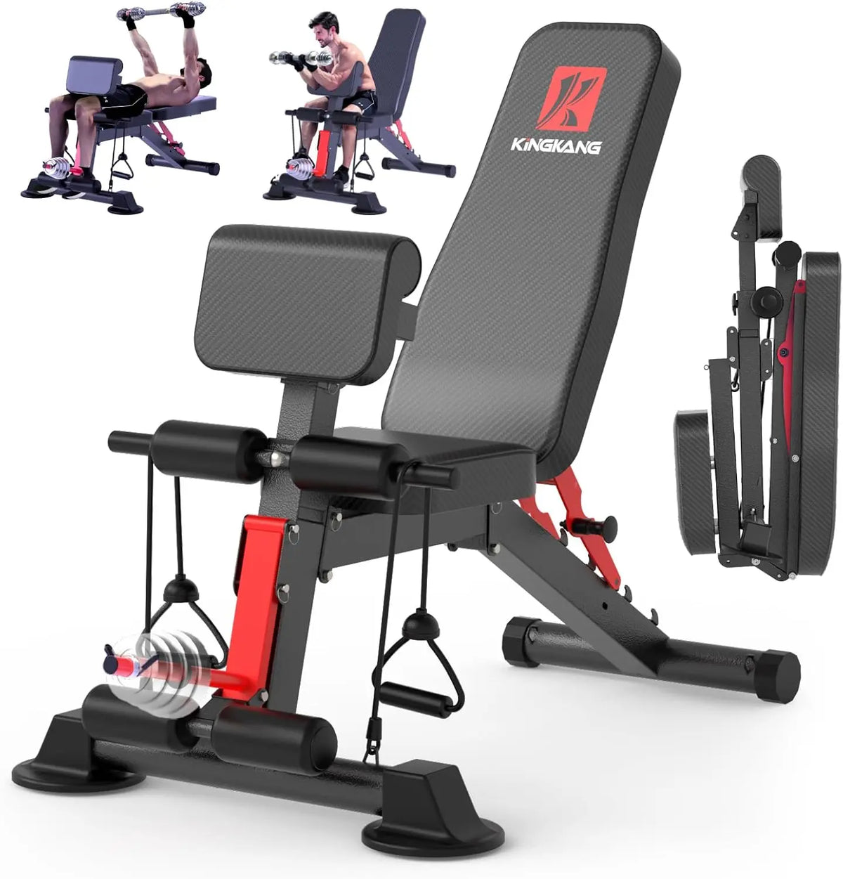 Foldable Dumbbell Bench 6 Adjustable Levels Pre Assembled Multifunctional Workout