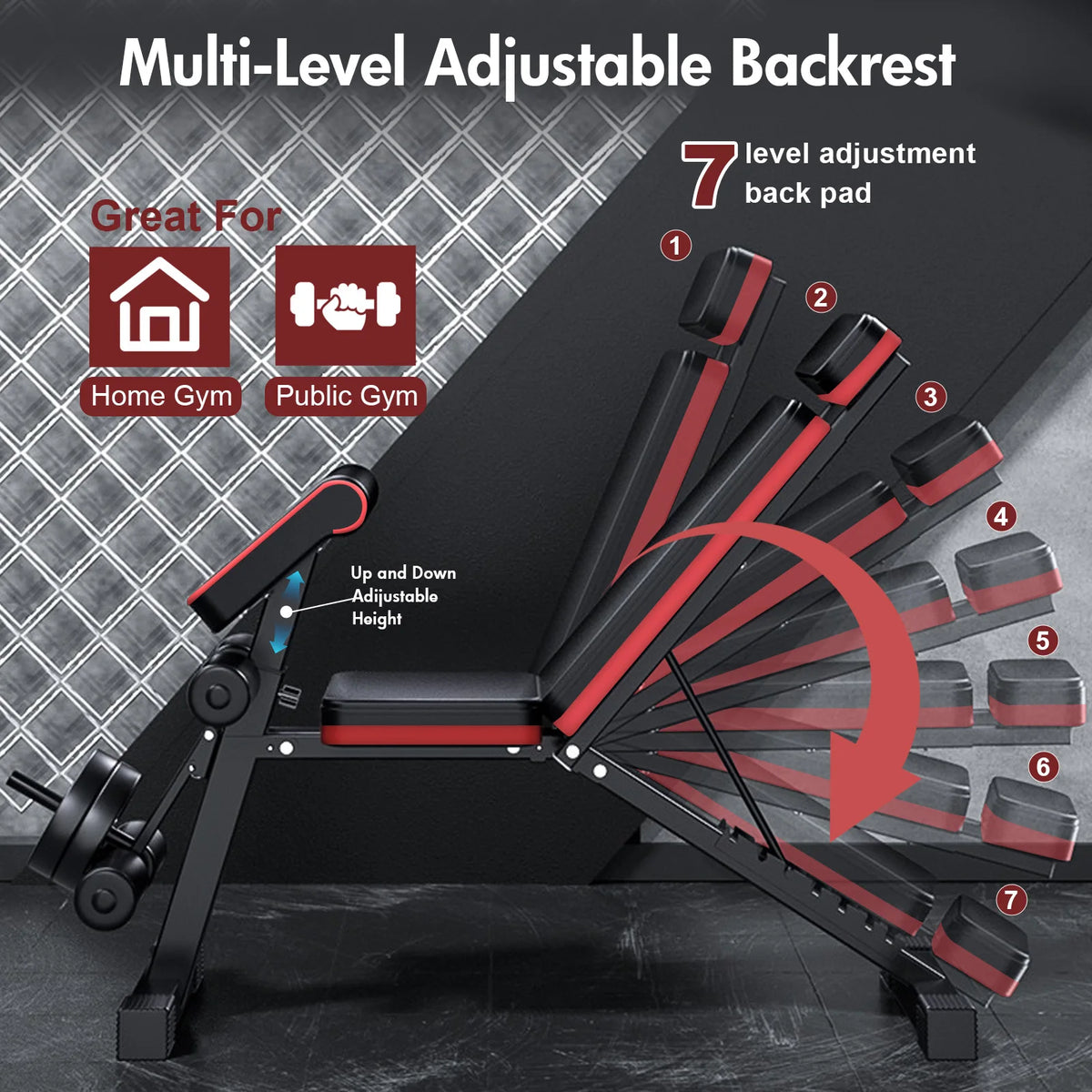 Adjustable Foldable Incline Decline Weight Bench for Full Body Training
