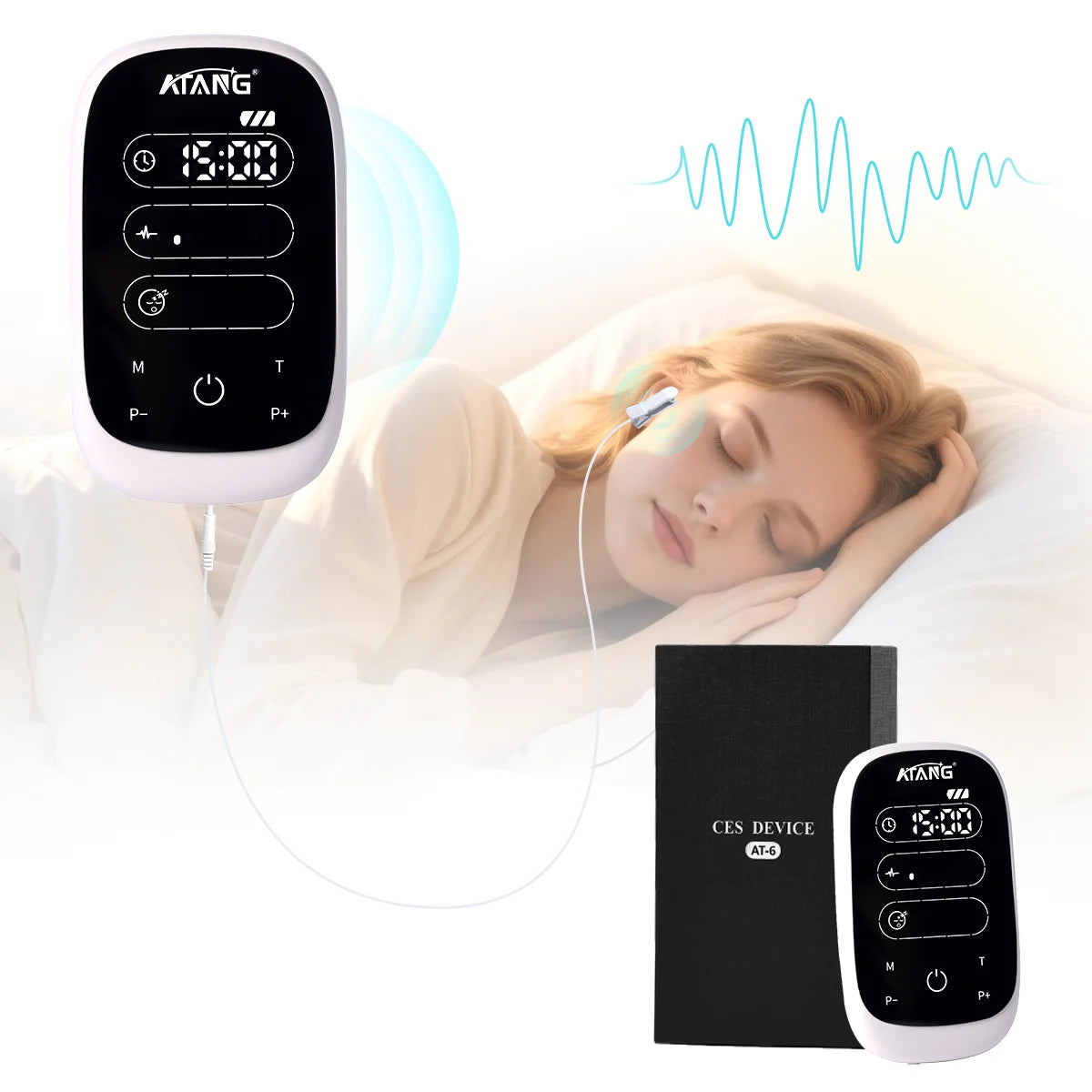 Atang Brain Stimulation Device With Ear Clip For Sleep Aid