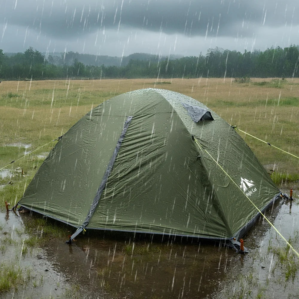 Night Cat Waterproof Two Person Backpacking Tent With Rainfly