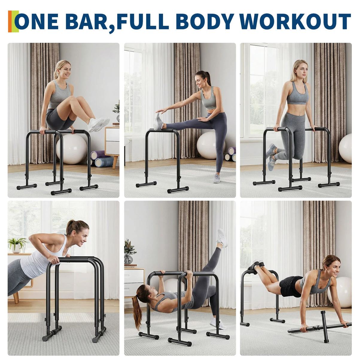 Adjustable Parallel Dip Bars for Home Gym Strength Training