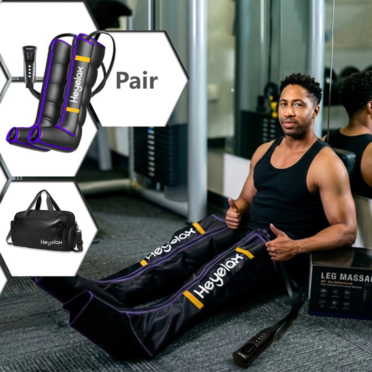 Heyelax Air Compression Leg Boots For Circulation And Recovery