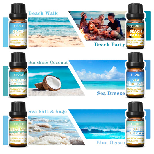 HIQILI 6 Piece Fragrance Oil Gift Set For Aromatherapy