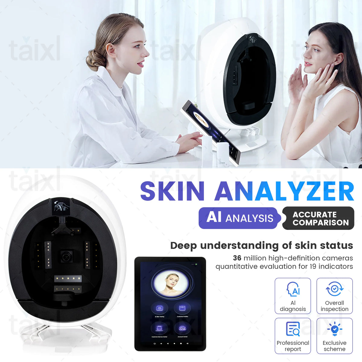 Myoslim 3D Facial Skin Analyzer 8 Light Spectrum Professional Scanner