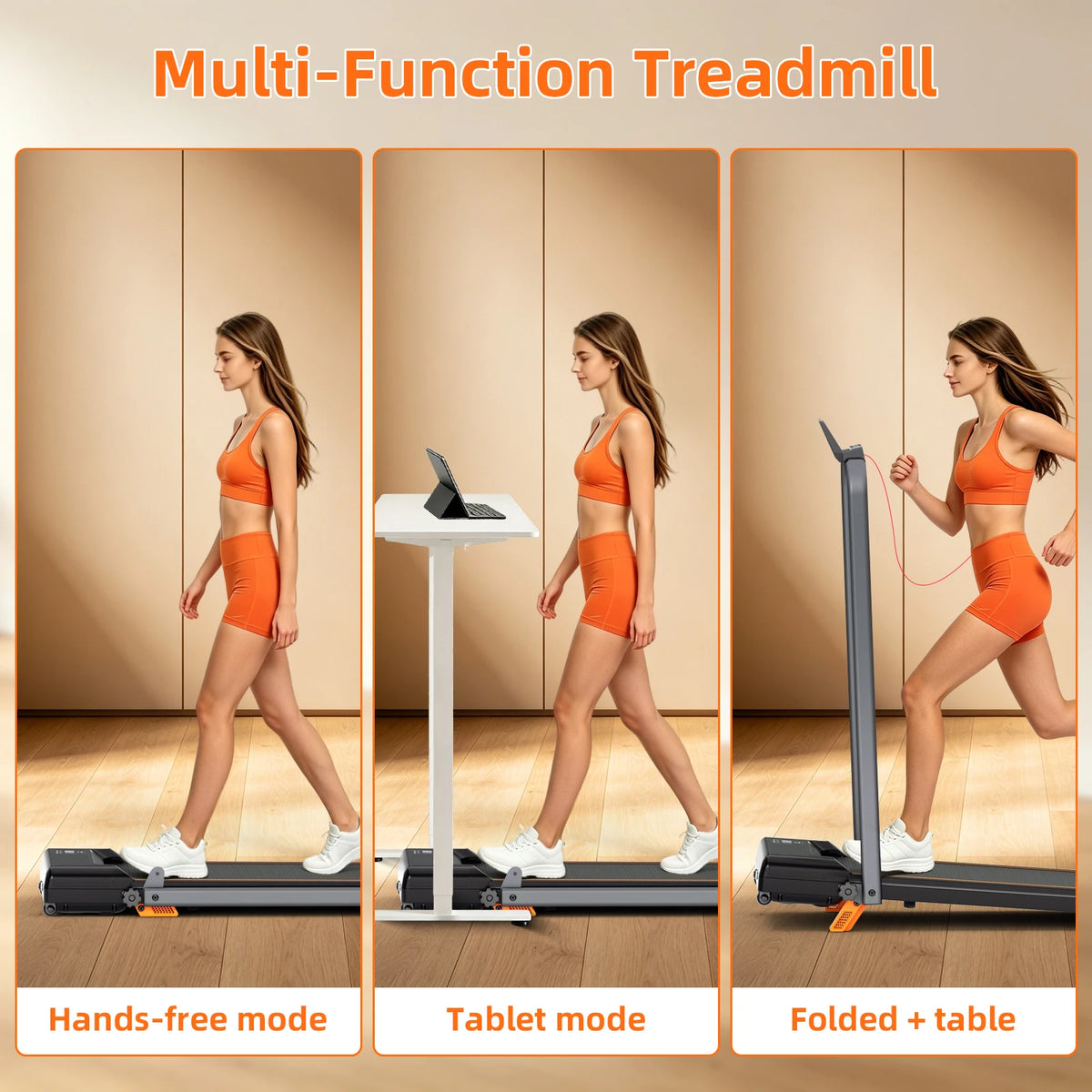 Foldable Home Treadmill With Manual Incline And Quiet Motor