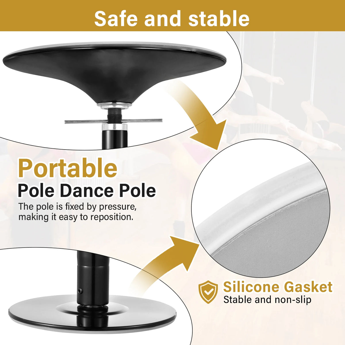 Portable Removable Dance Pole for Home Fitness Training