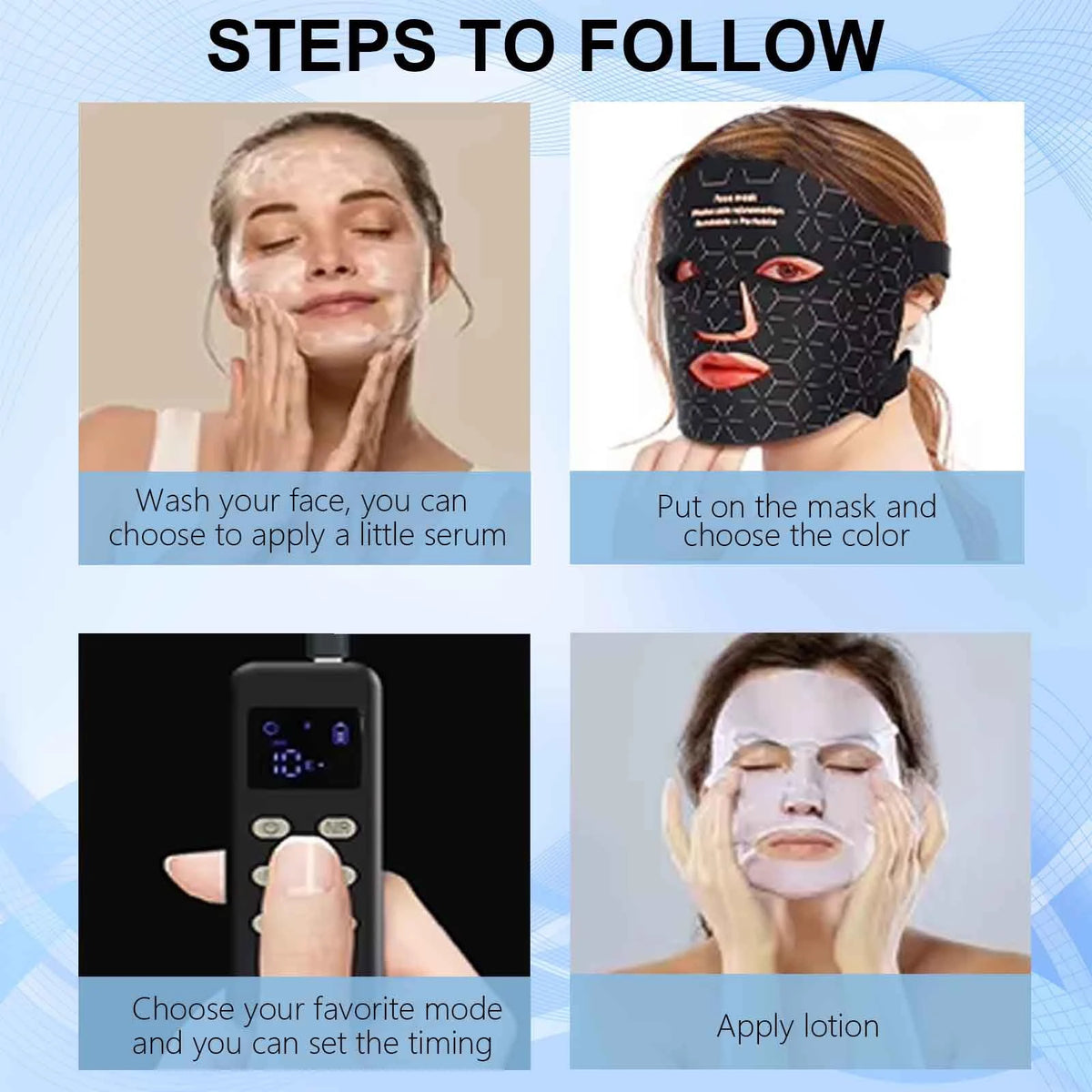Portable Led Face Mask Light Therapy For Skin Rejuvenation
