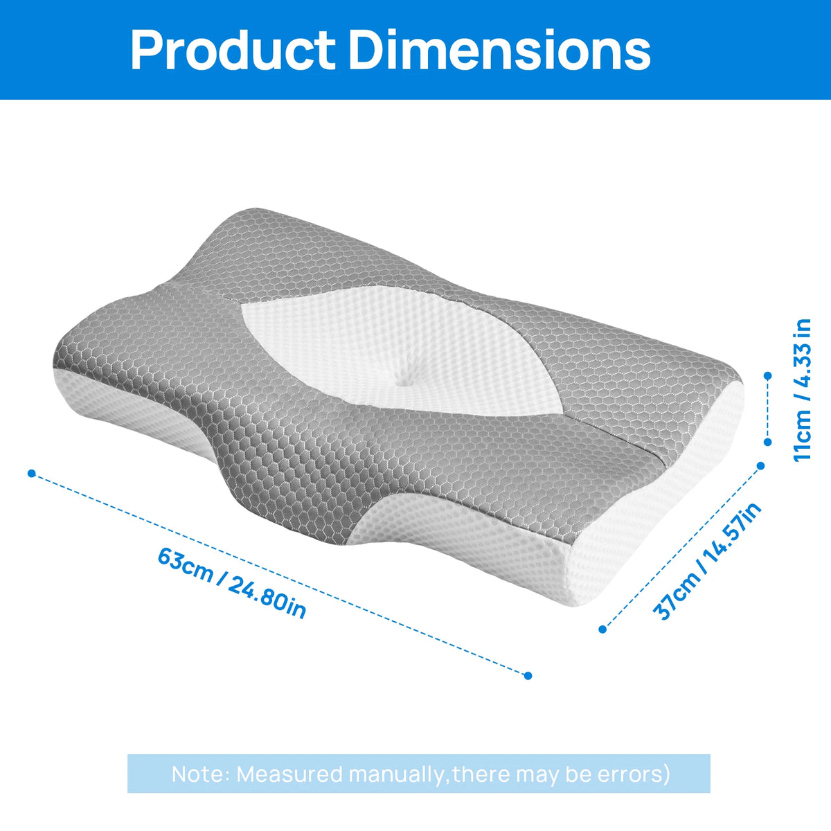 JHK Cervical Memory Foam Pillow Double Sided Cooling Contour Design