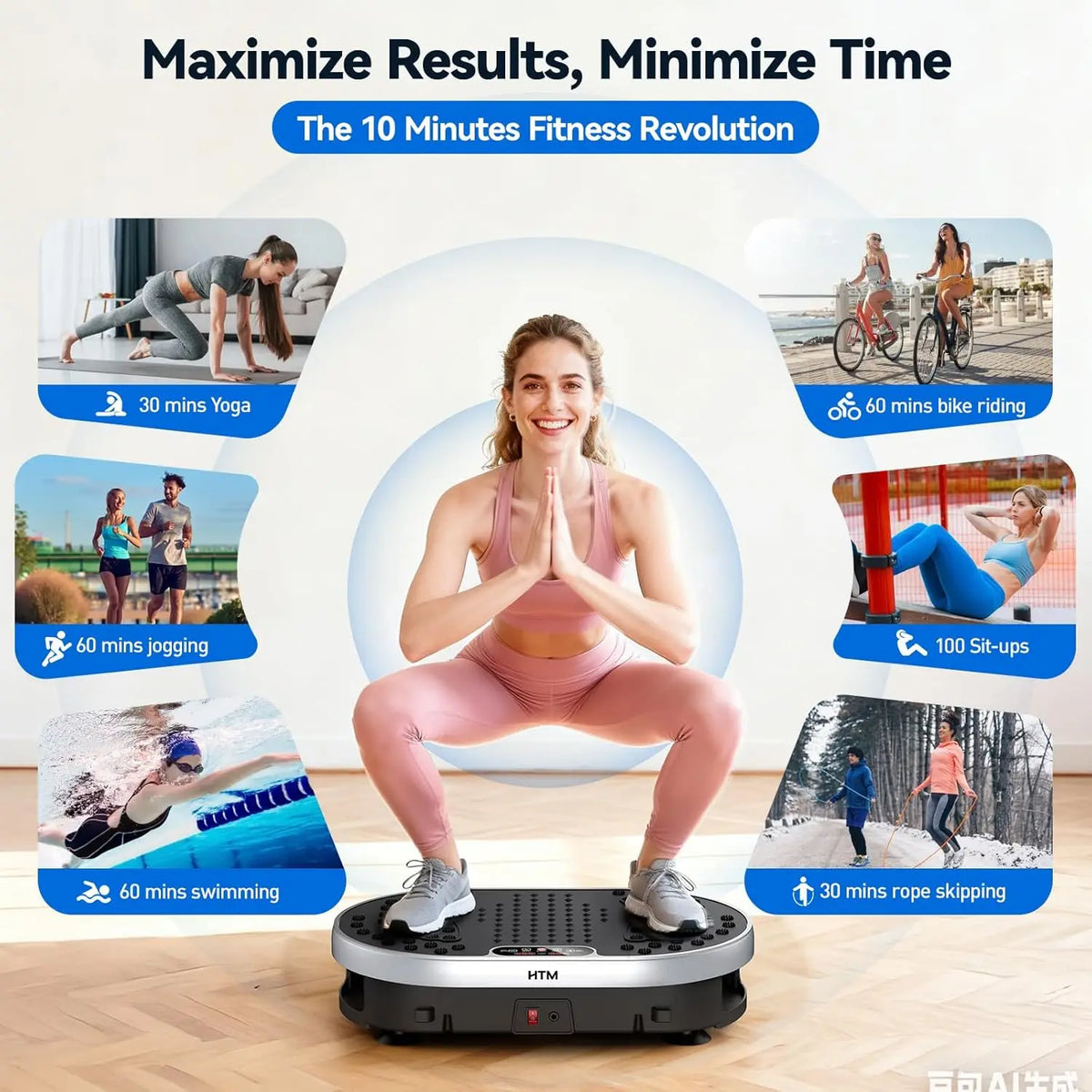HTM Vibration Plate Exercise Machine For Home Fitness Training
