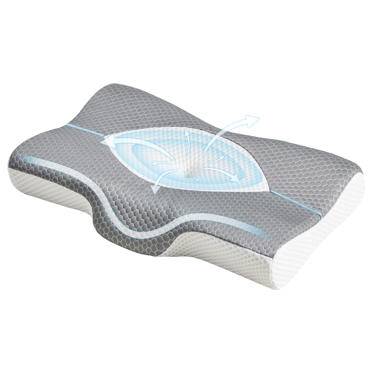 JHK Cervical Memory Foam Pillow Double Sided Cooling Contour Design