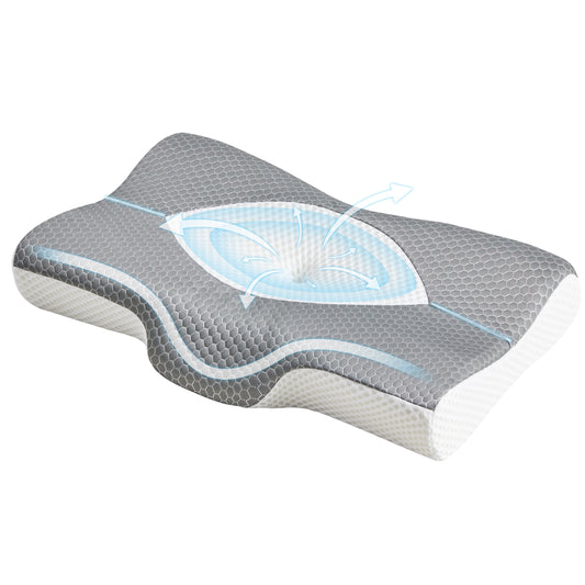 JHK Cervical Memory Foam Pillow Double Sided Cooling Contour Design