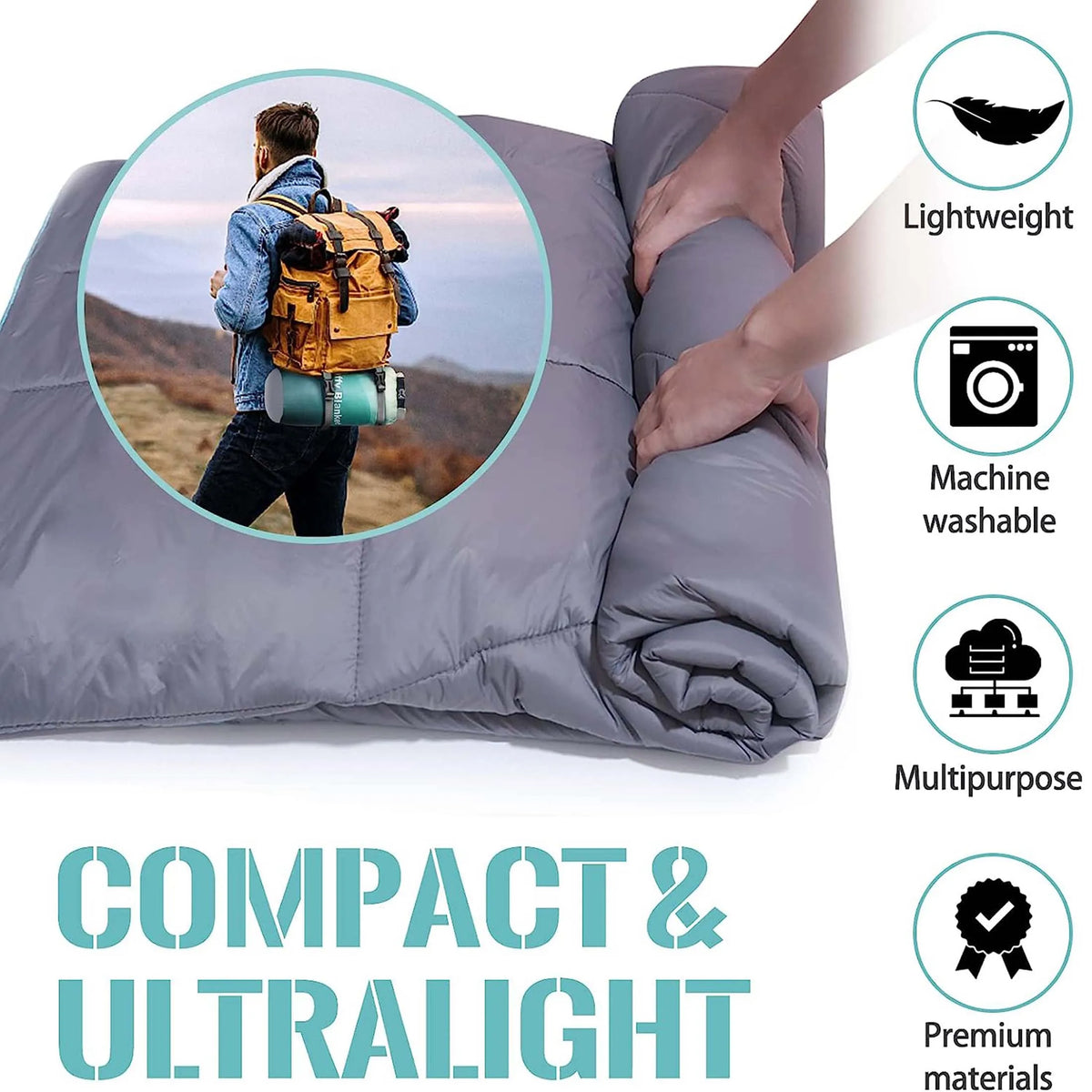Portable Waterproof Fluffy Outdoor Camping Blanket For Picnic And Hiking