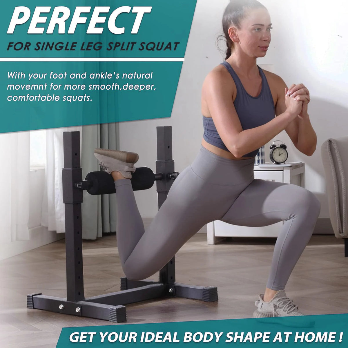 MARSAFIT Single Leg Squat Roller Stand for Home Gym Training