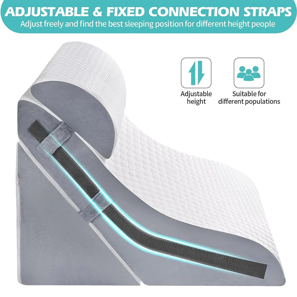 Adjustable Folding Wedge Pillow For Sleeping, Snoring And Back Pain