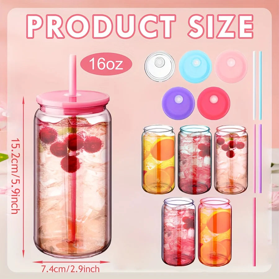 Hilake Mason Jar Style Tumblers With Leakproof Lids And Straws