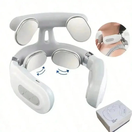Lism Adjustable Four Head Heating Neck Massager With Usb Charging