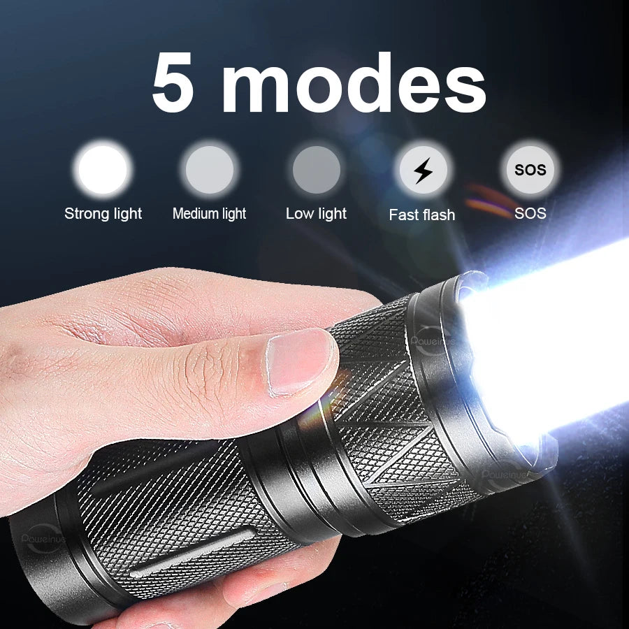 LED BARZ Rechargeable Tactical Flashlight With Power Bank