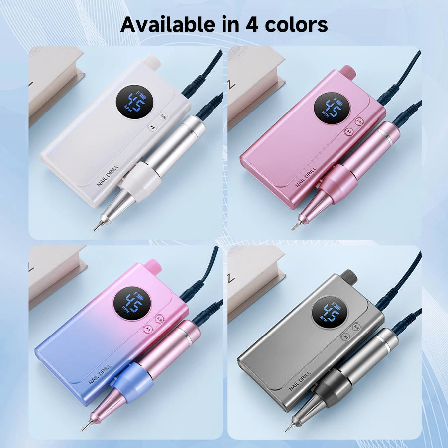 Cosprysmal Rechargeable Nail Drill With LCD Display For Manicure Pedicure