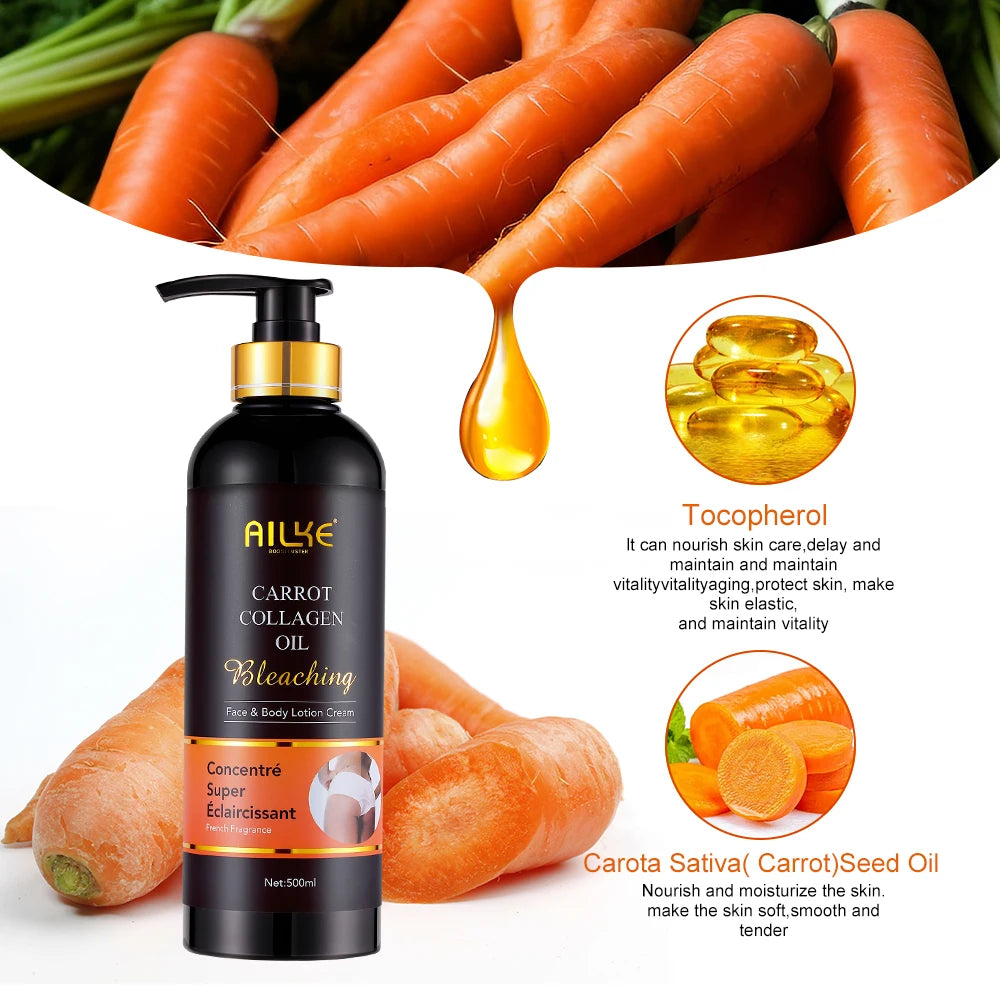 AILKE Whitening Body Lotion Collagen And Carrot Oil Skin Moisturizer