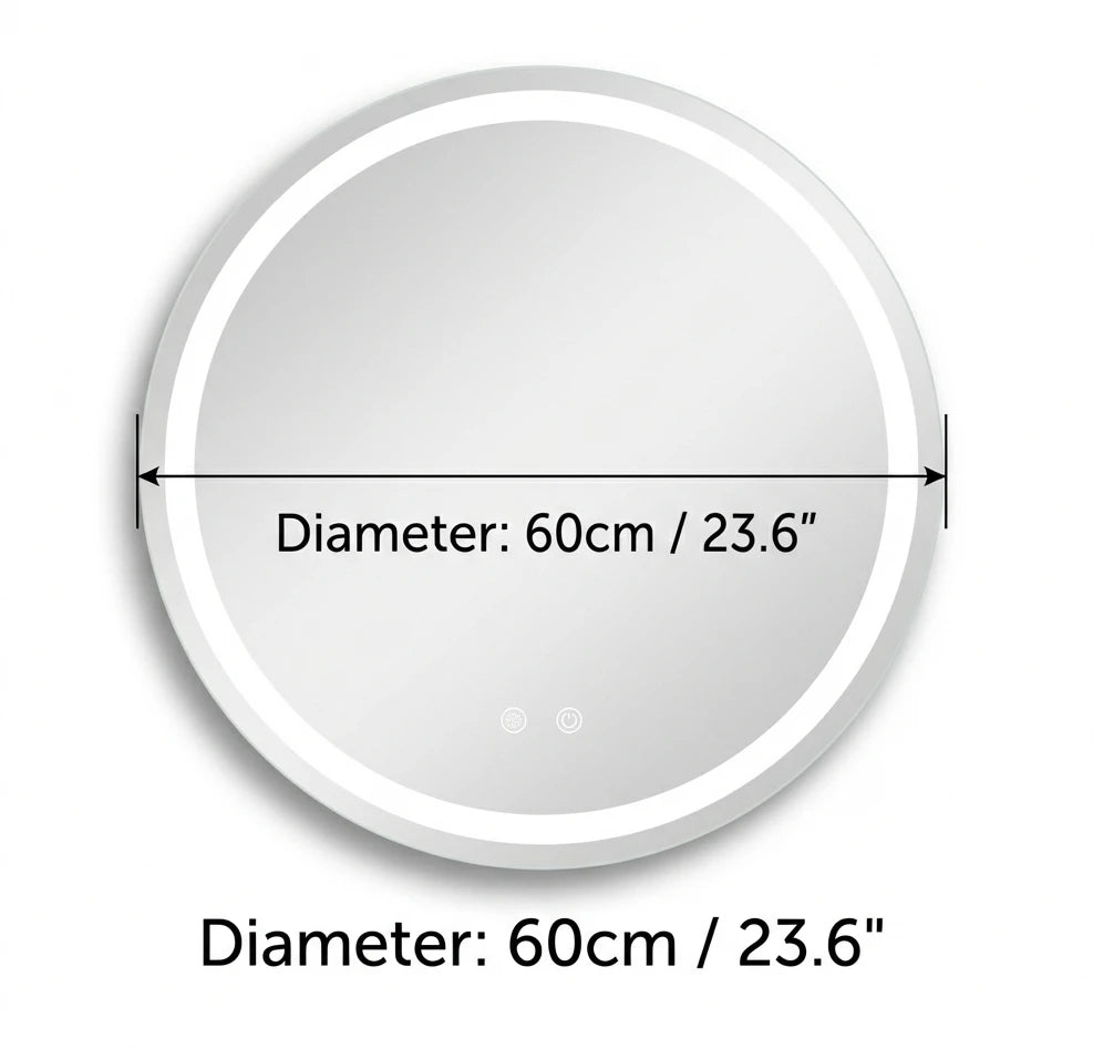 Anti Fog Led Bathroom Mirror With Dimmable Vanity Lighting