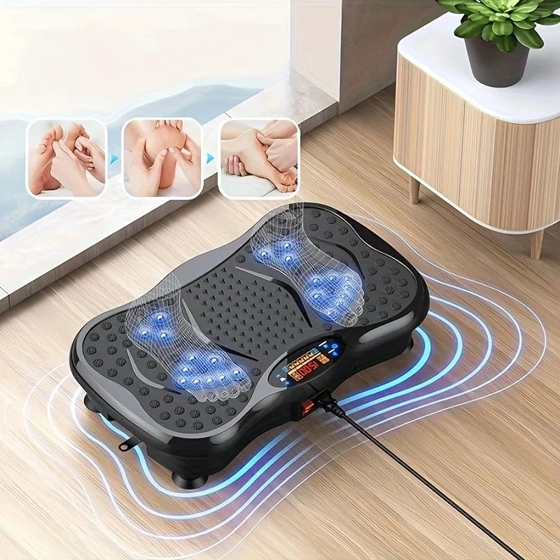 BZEQ Compact Vibration Platform With Resistance Bands For Home Fitness