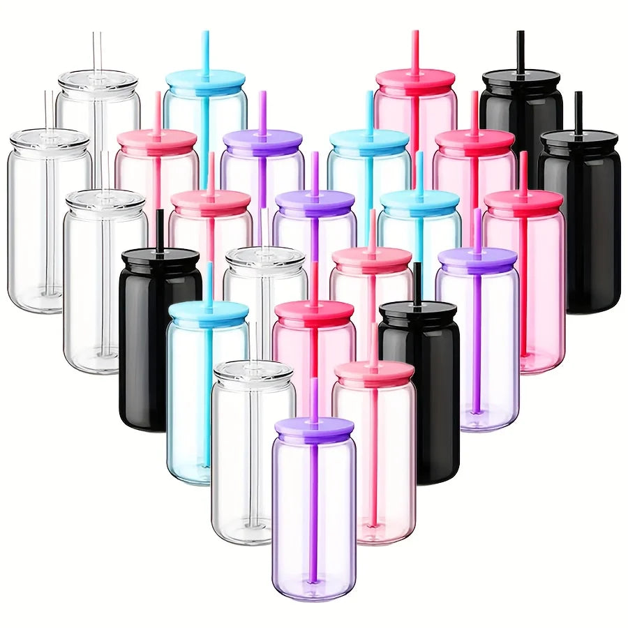 Hilake Mason Jar Style Tumblers With Leakproof Lids And Straws